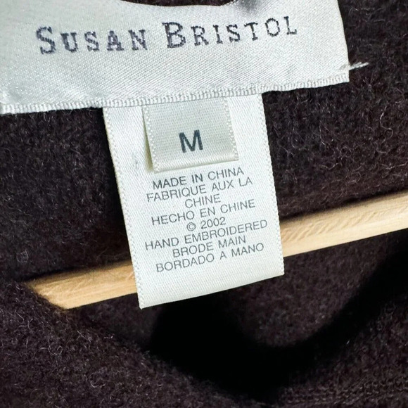 Susan Bristol Boiled Wool Brown Red Floral Jacket M - Picture 5 of 8